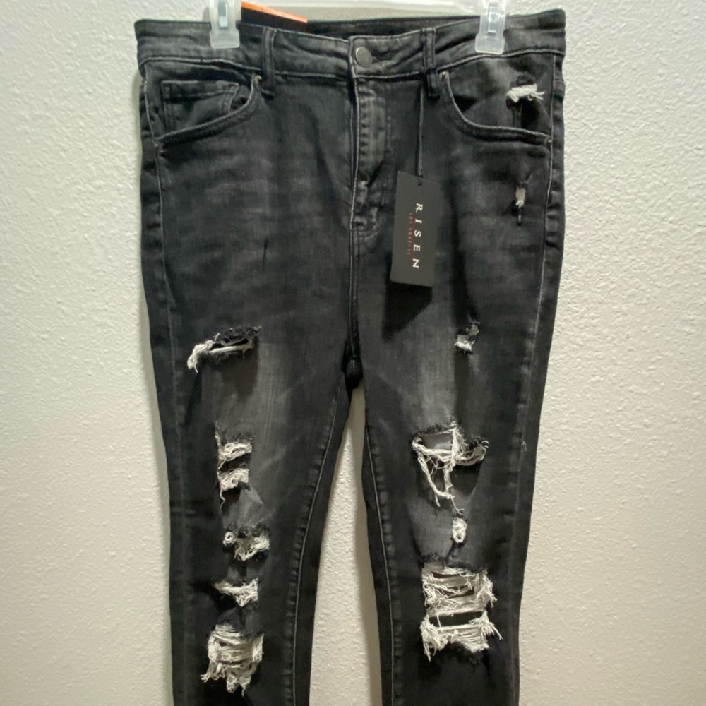 Risen black denim